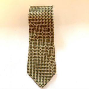 Tommy Hilfiger Silk Tie Blue/Yellow Pattern EUC